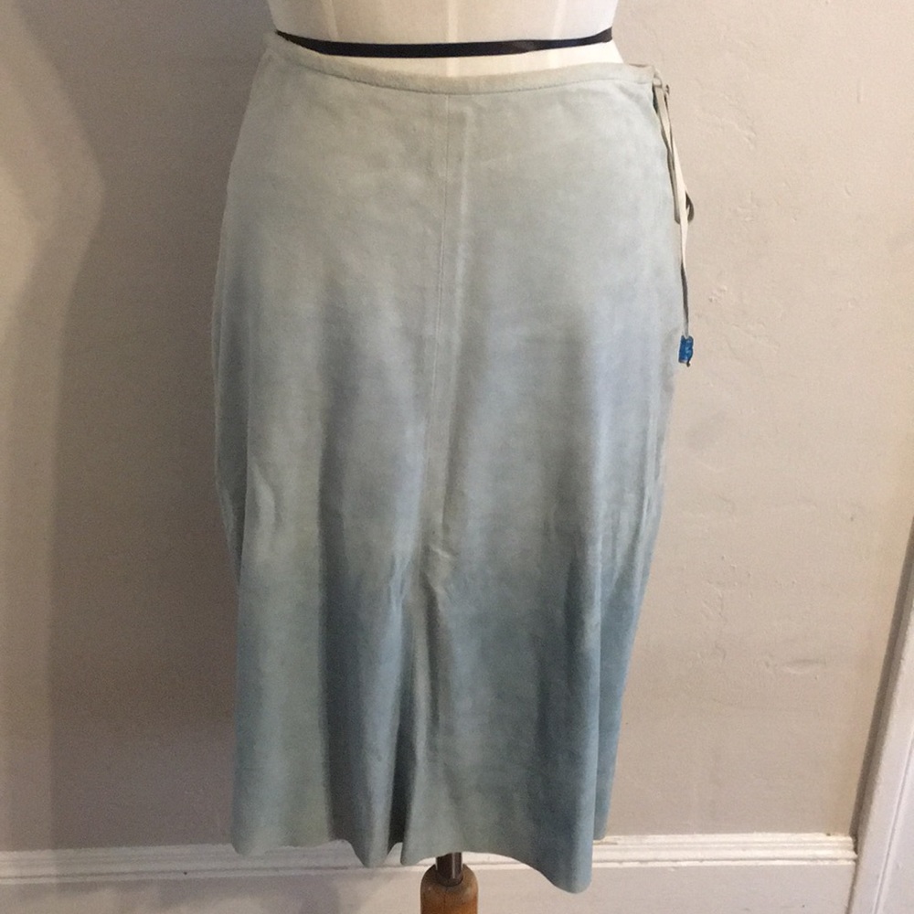 Banana Republic Blue Suede Skirt